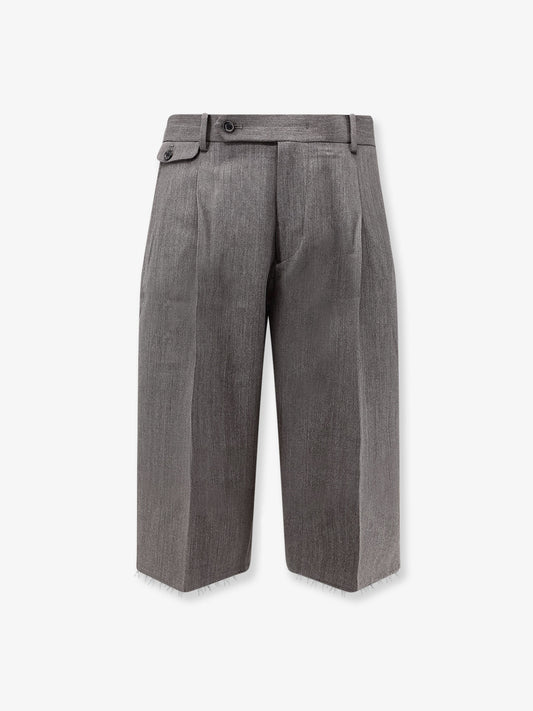 Wool blend bermuda shorts with frontal princes