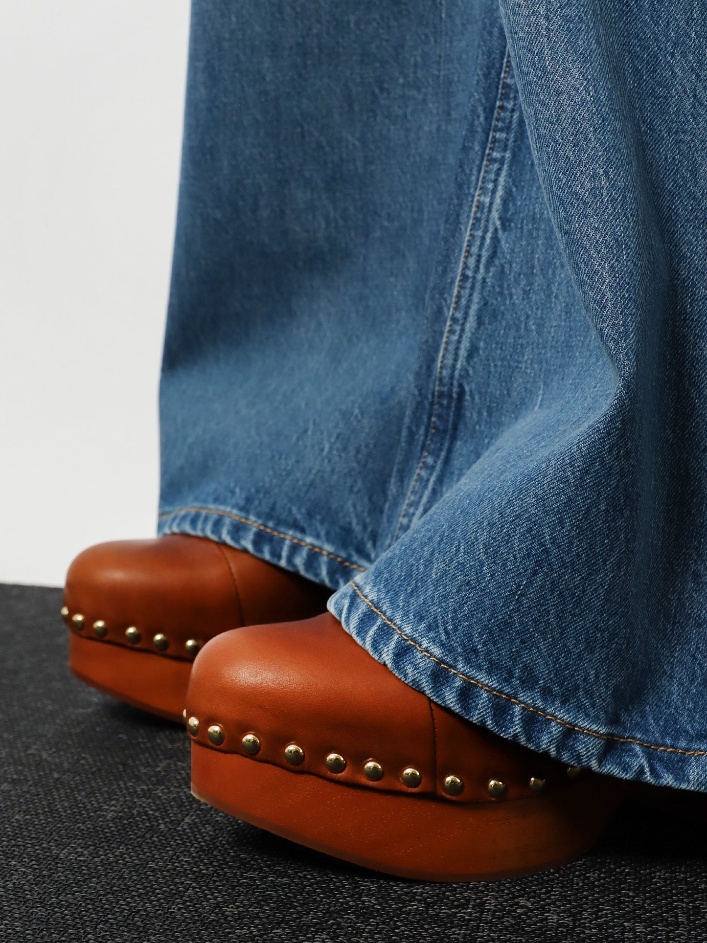 Leather and wood Jeanette sabot