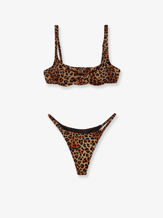 Perlamir nylon bikini with animal print