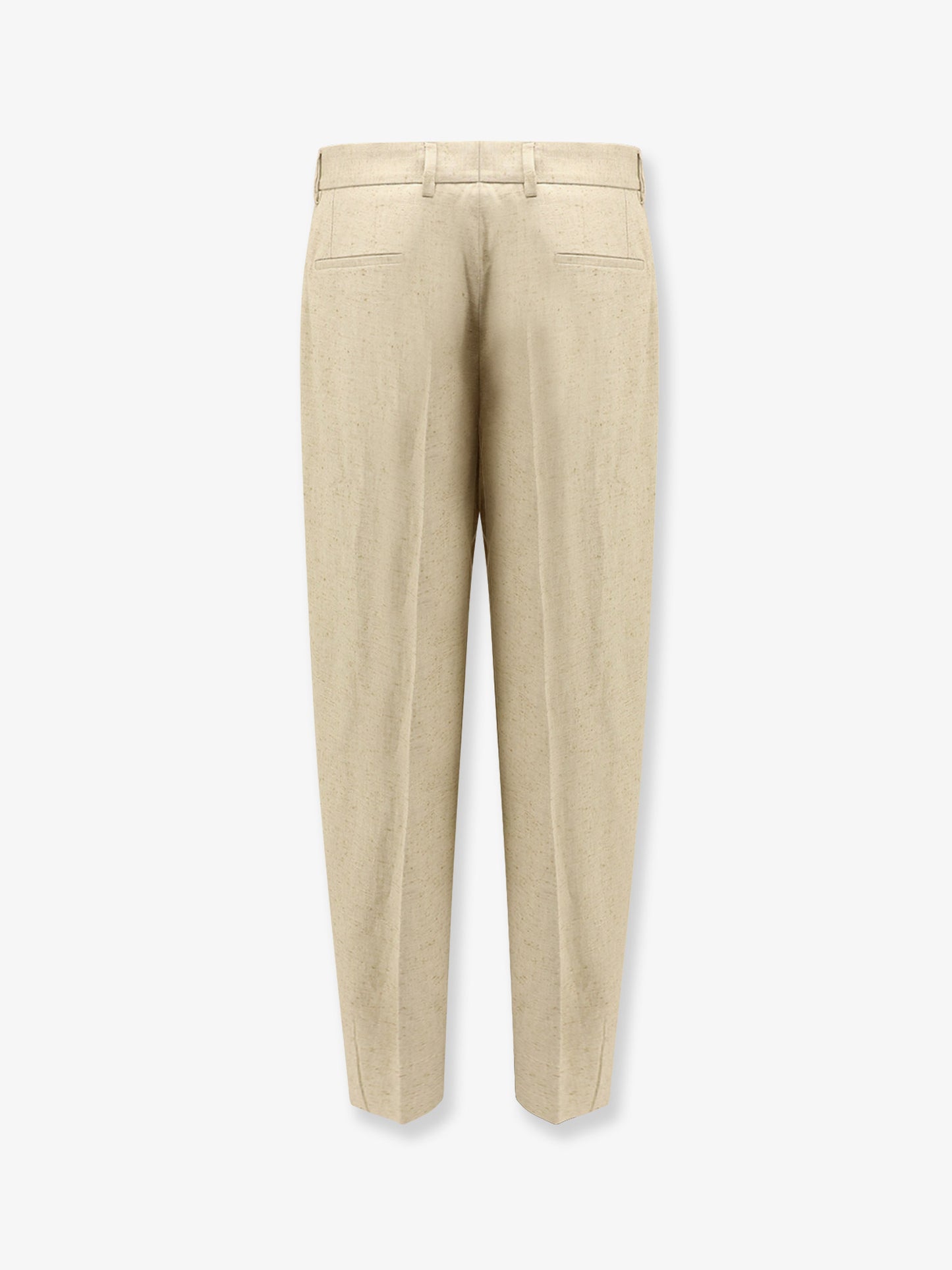 Hemp, linen and silk trousers with tweed effect