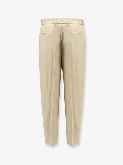 Hemp, linen and silk trousers with tweed effect thumbnail