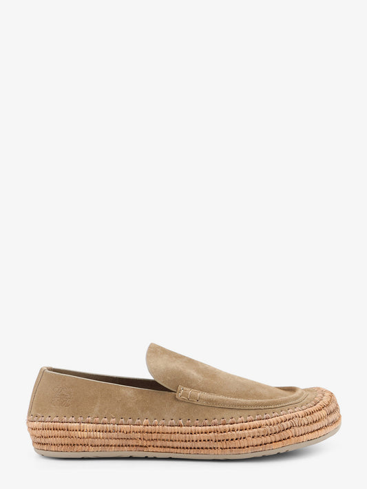 Rio suede and raffia loafers