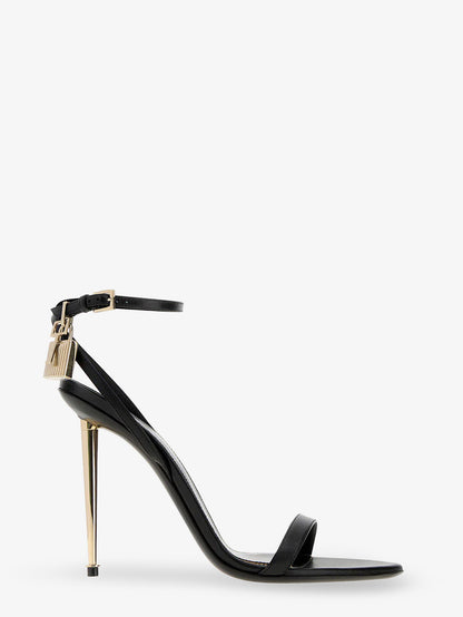 Leather sandals with metal Padlock detail thumbnail