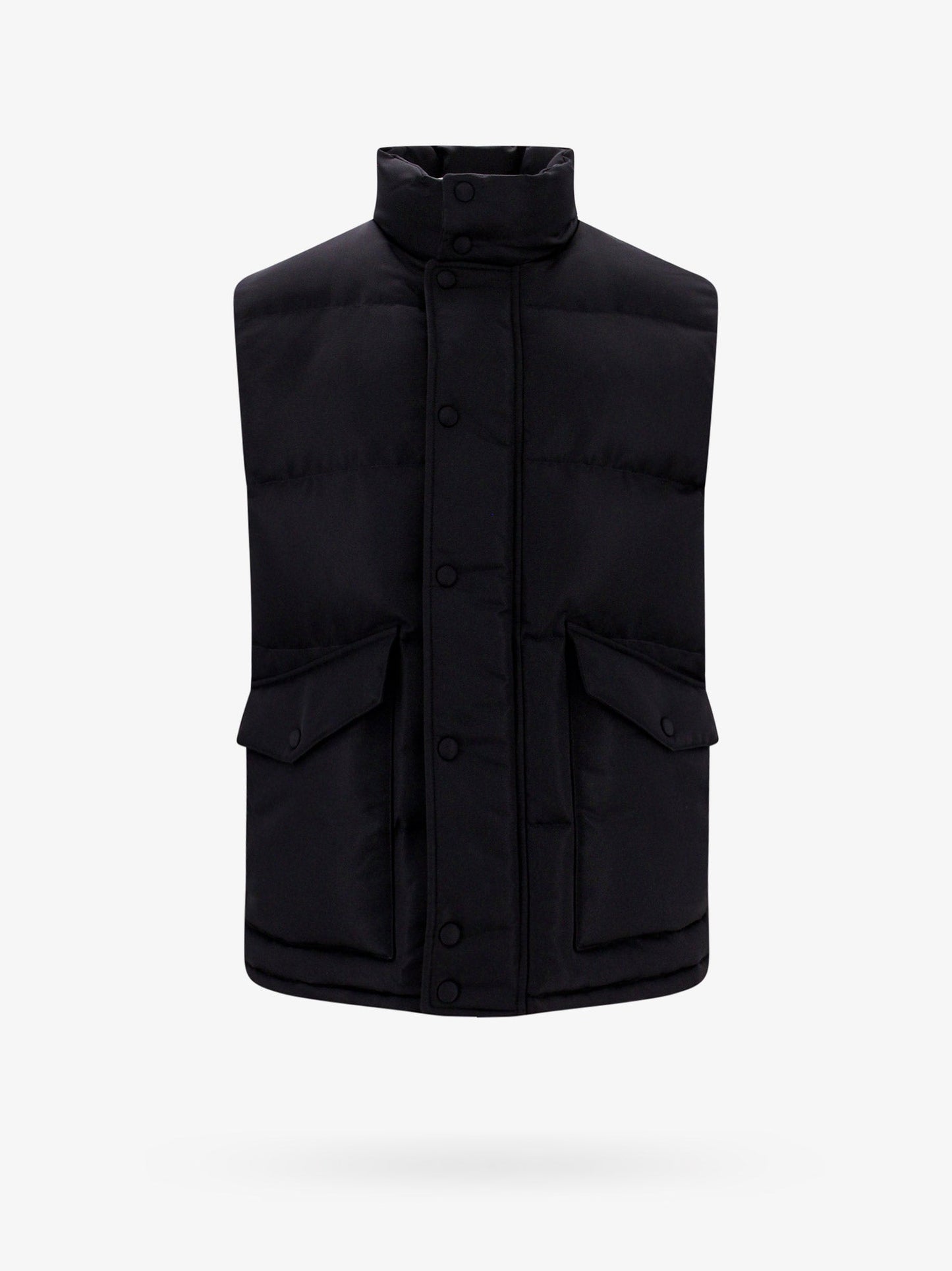 Padded and quilted nylon sleeveless jacket with back mcqueen graffiti print