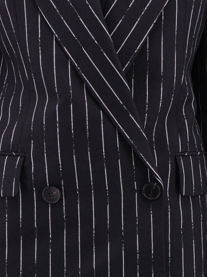 Double-breasted broken pinstripe blazer thumbnail