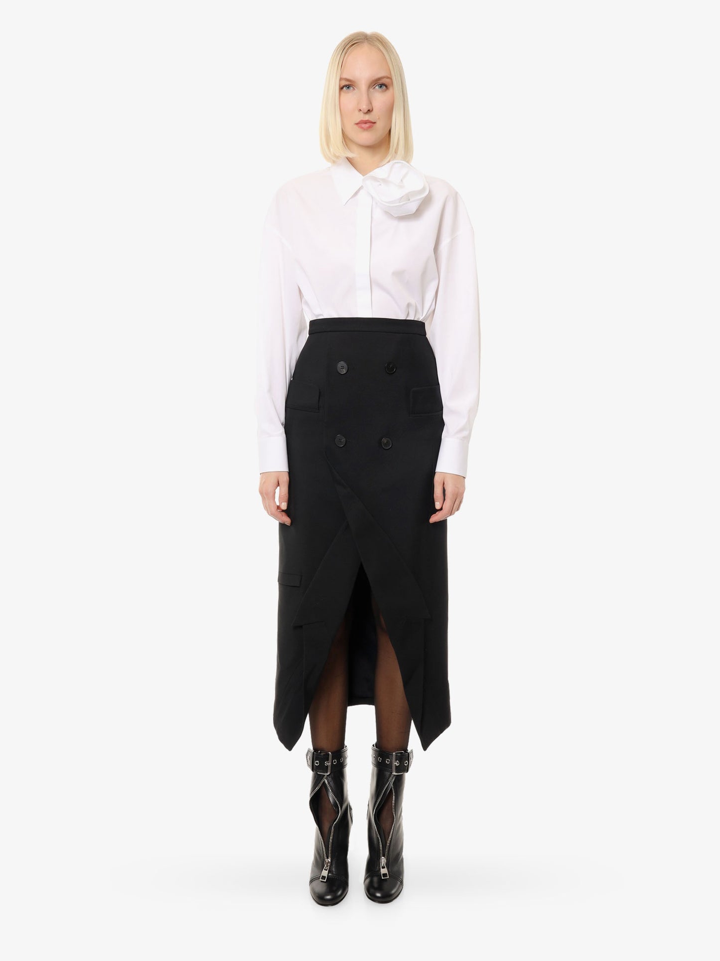 Certified wool upside-down skirt