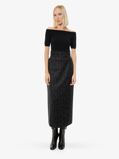 Wool skirt with striped motif thumbnail