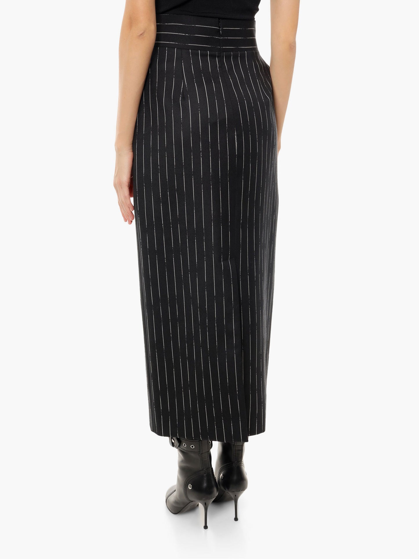 Wool skirt with striped motif