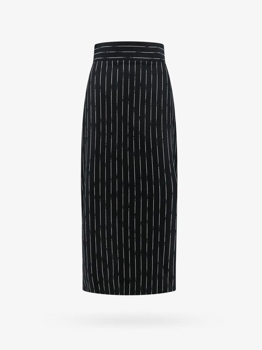 Wool skirt with striped motif