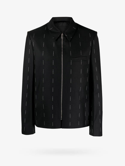 Wool blazer with all-over logo print thumbnail