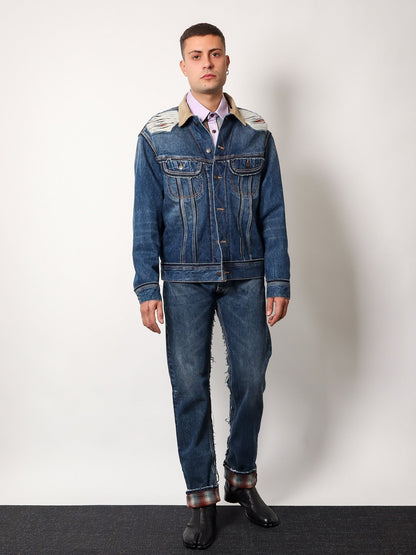 Cotton shirt with insert with madras motif thumbnail