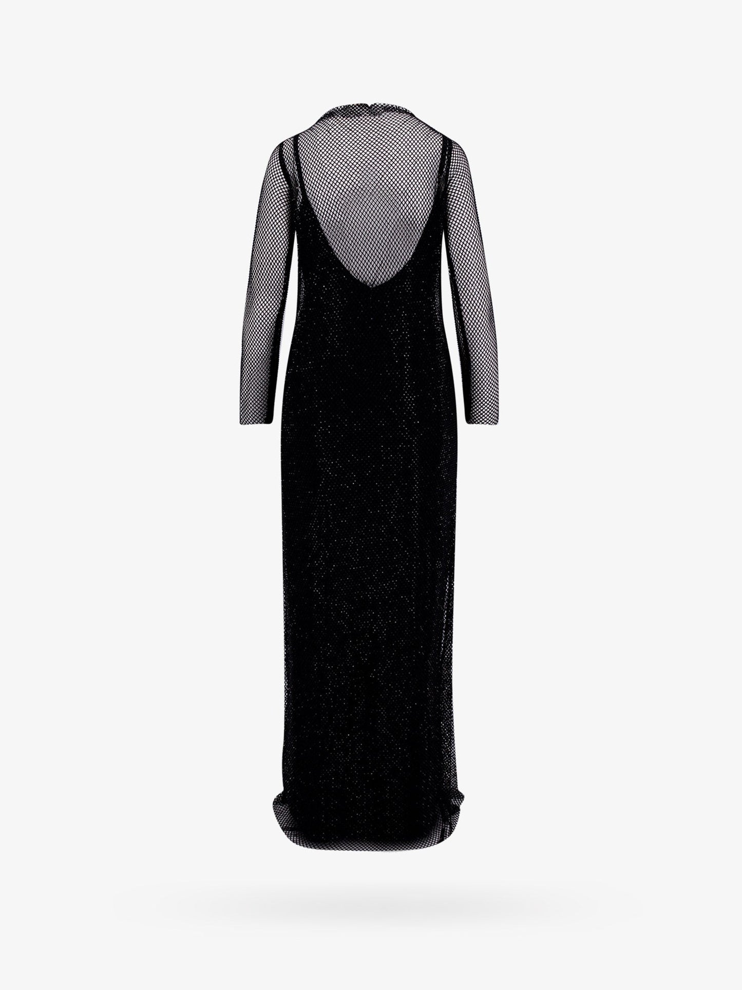 Embroidered mesh dress with crystals