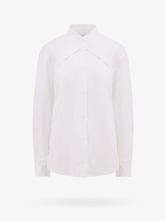 Cotton shirt with straps and metal buckle