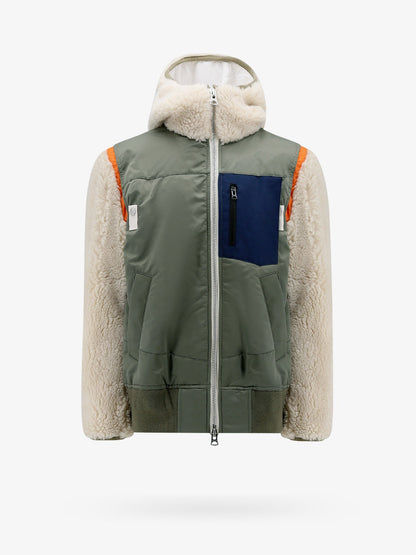 Nylon jacket with eco shearling inserts thumbnail