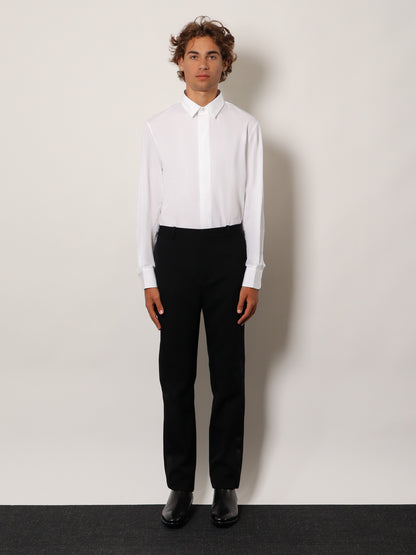 Tuxedo wool trouser with satin side band thumbnail