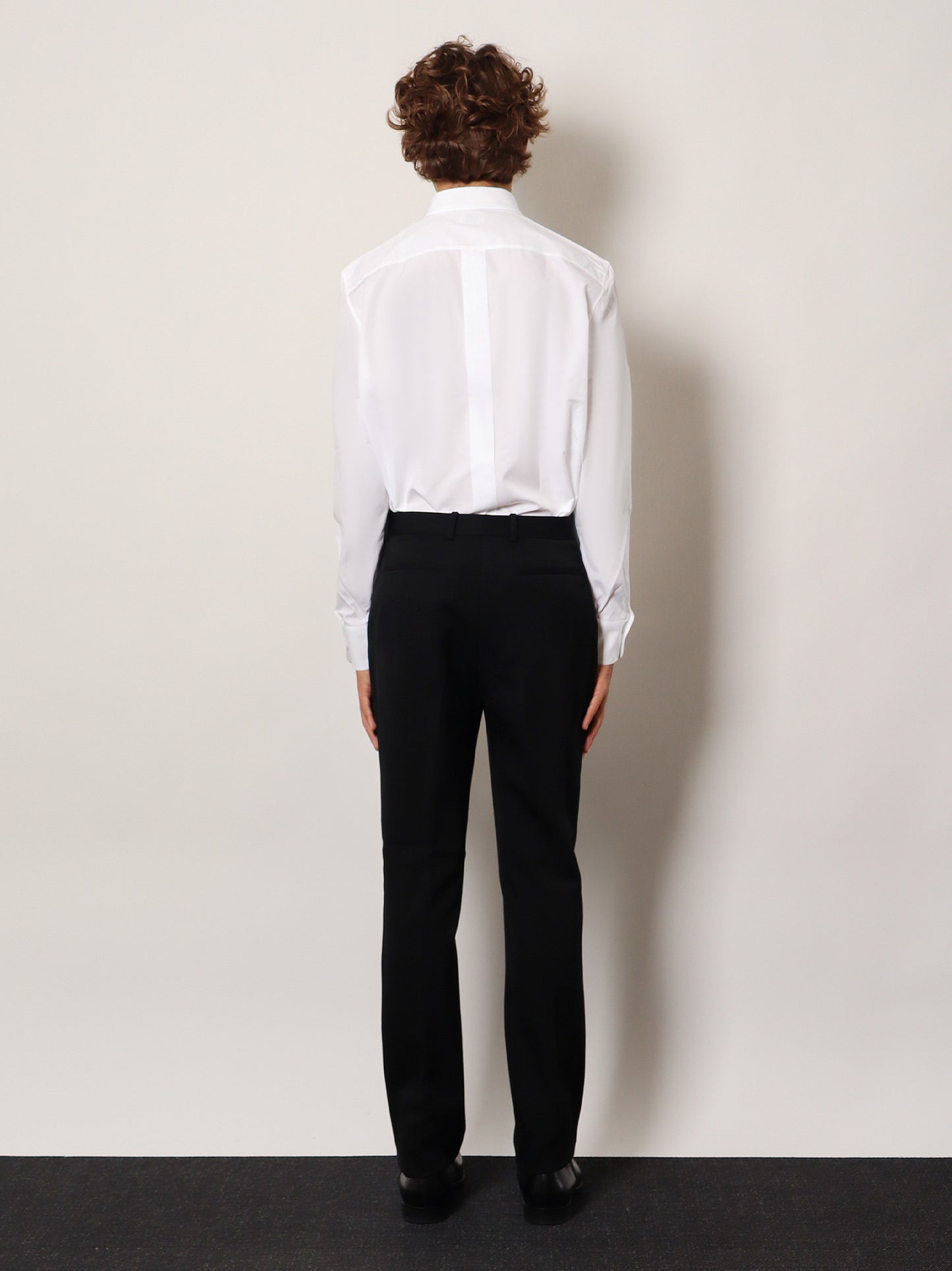 Tuxedo wool trouser with satin side band