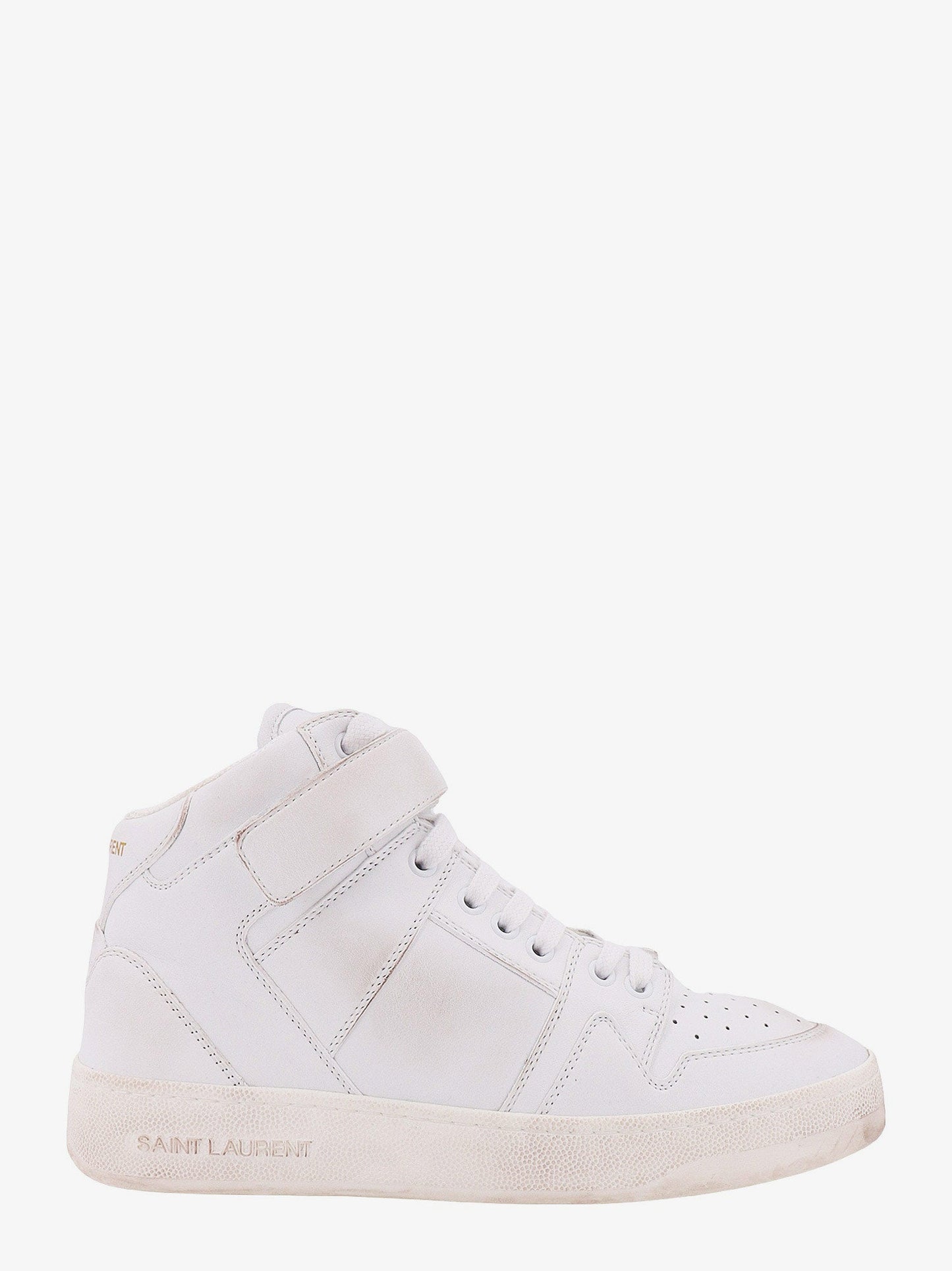 Leather sneskers with washed-out effect