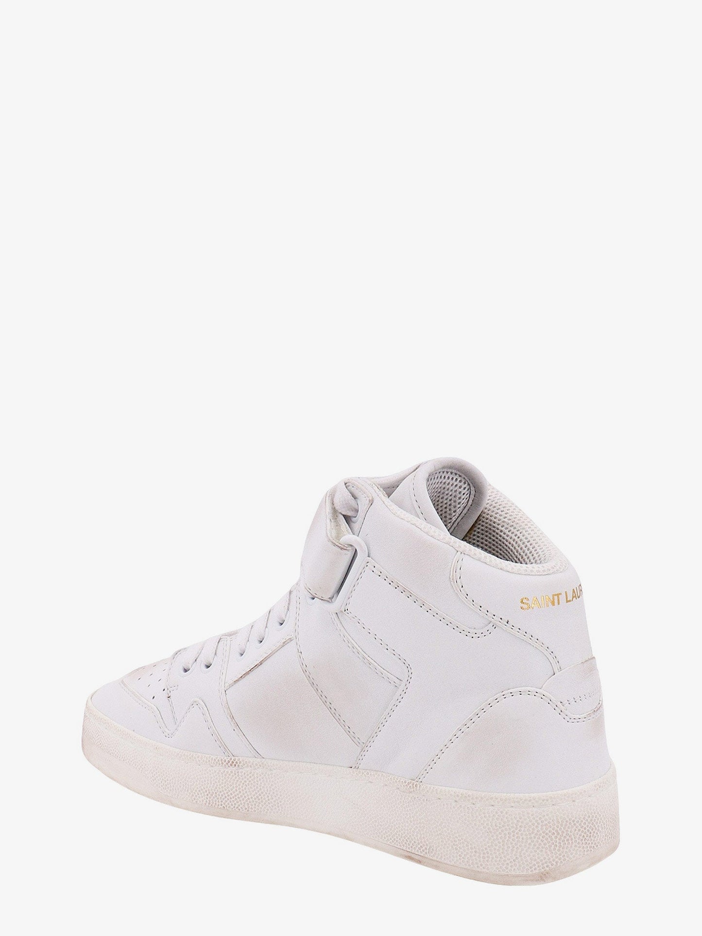 Leather sneskers with washed-out effect