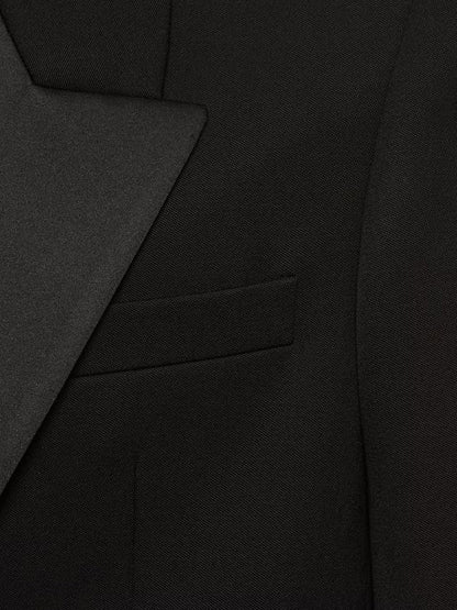 Tuxedo wool blazer with satin lapel thumbnail