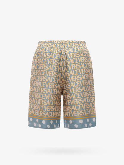 Silk bermuda shorts with all-over logo thumbnail