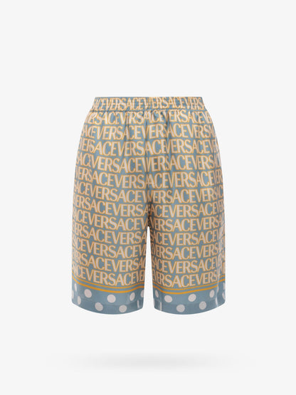 Silk bermuda shorts with all-over logo thumbnail