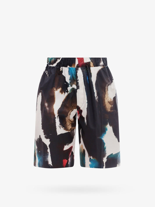 Cotton bermuda shorts with all-over graffiti acquerello print