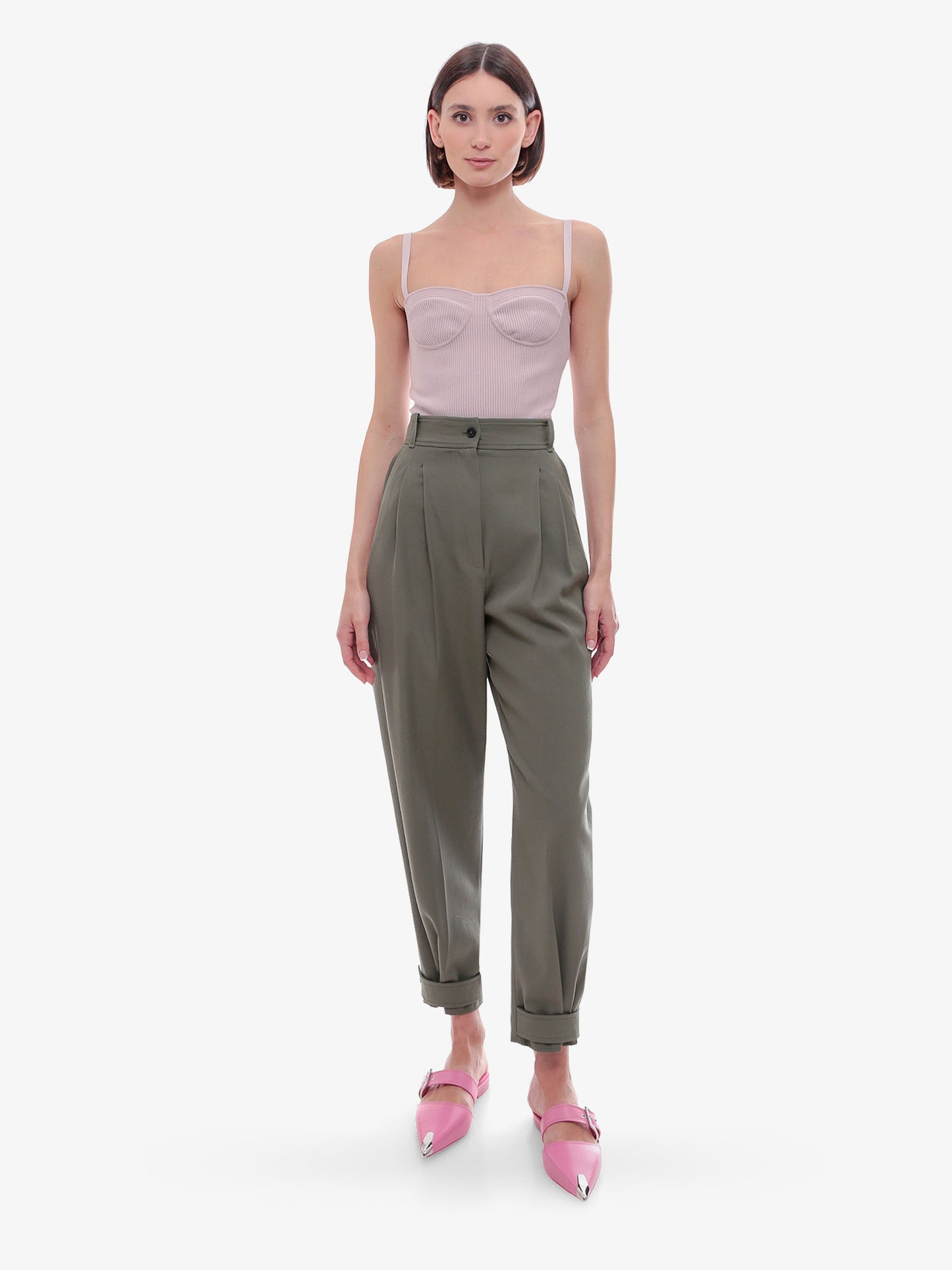 Ribbed fabric top