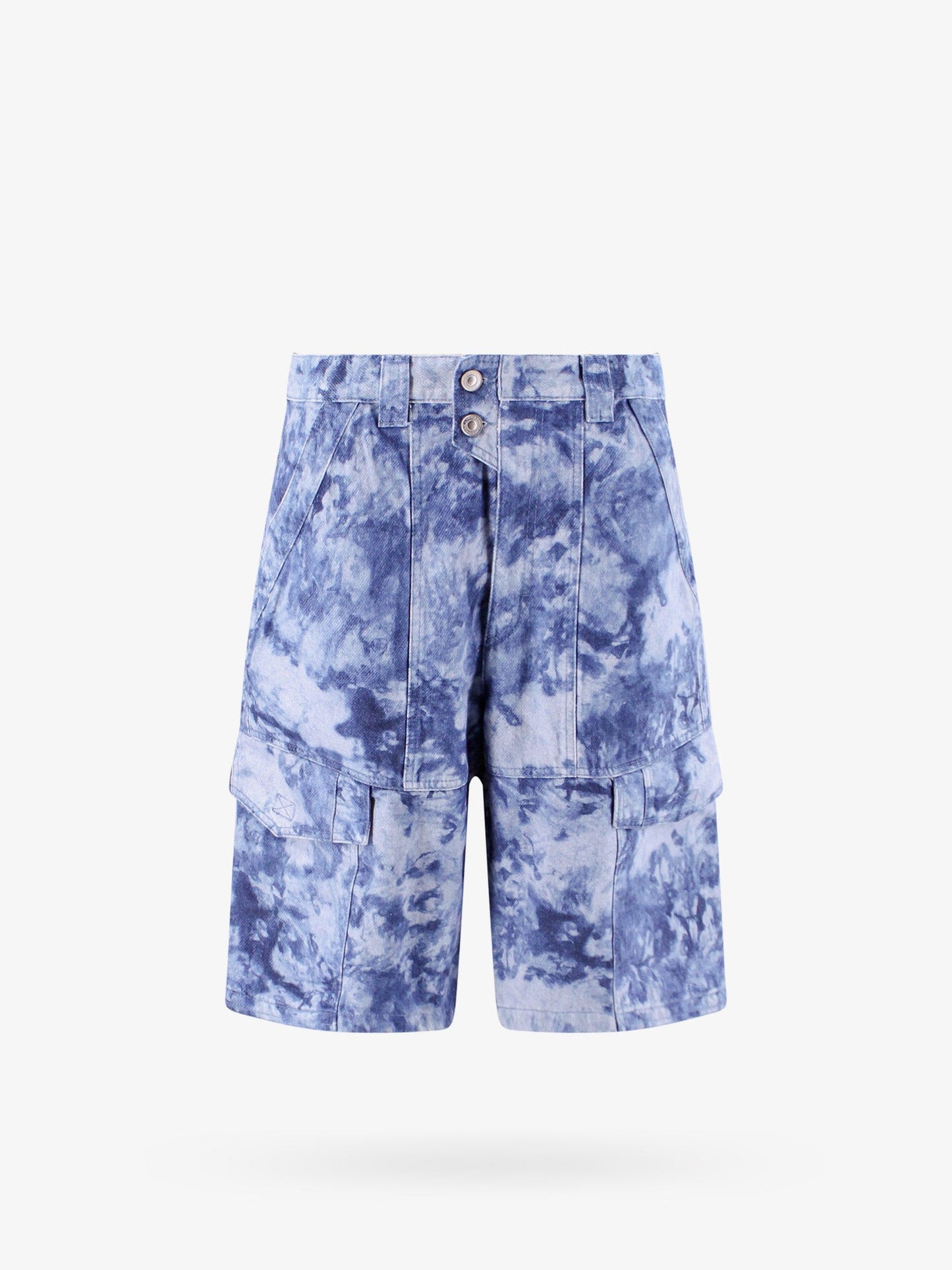 Cotton bermuda shorts with tie dye effect