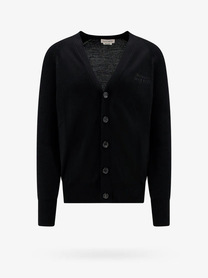 Wool cardigan with logo embroidery thumbnail