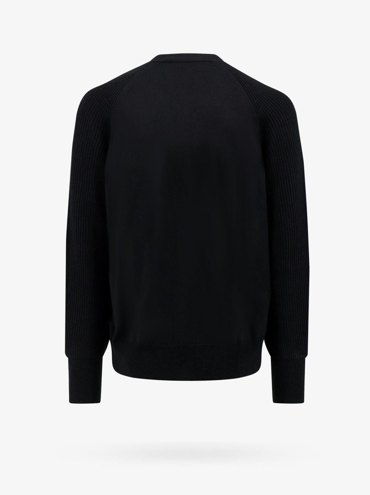 Wool cardigan with logo embroidery