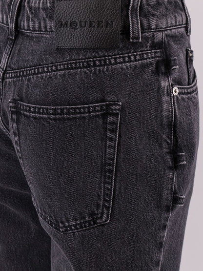 Black denim trousers with knot details thumbnail
