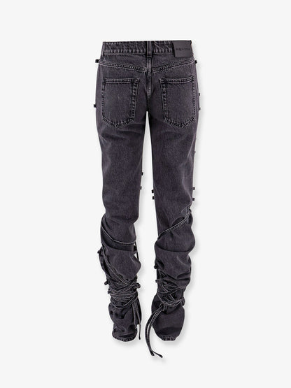 Black denim trousers with knot details thumbnail