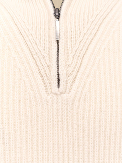 Cashmere sweater with half zip thumbnail