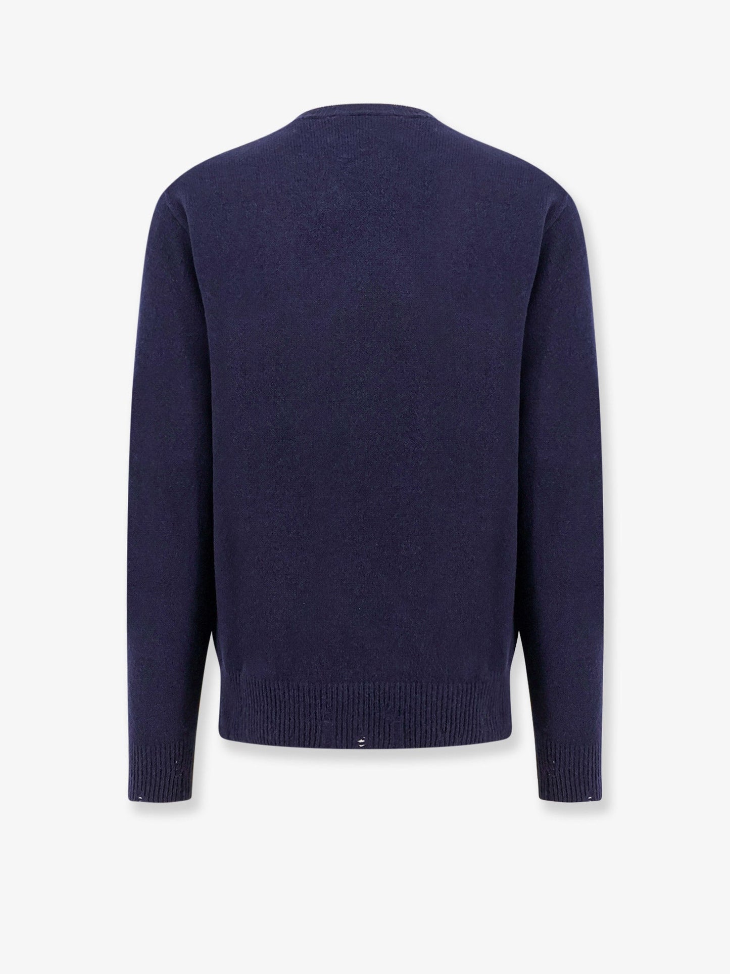 Wool and cashmere sweater with logoed label