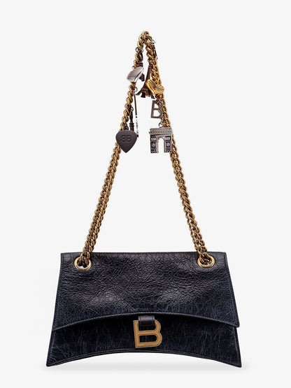 Leather shoulder bag with dirty effect and iconic metal logo thumbnail