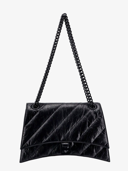 Matelassé leather shoulder bag with frontal monogram thumbnail