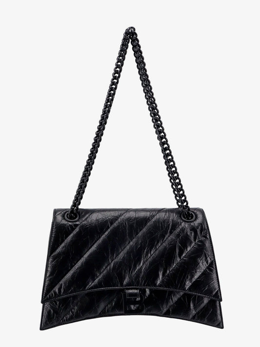 Matelassé leather shoulder bag with frontal monogram