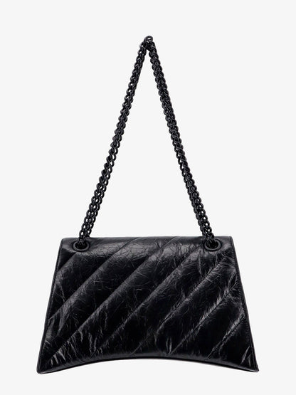 Matelassé leather shoulder bag with frontal monogram thumbnail