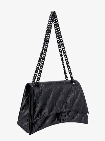 Matelassé leather shoulder bag with frontal monogram thumbnail