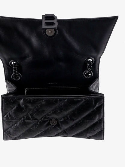 Matelassé leather shoulder bag with frontal monogram thumbnail