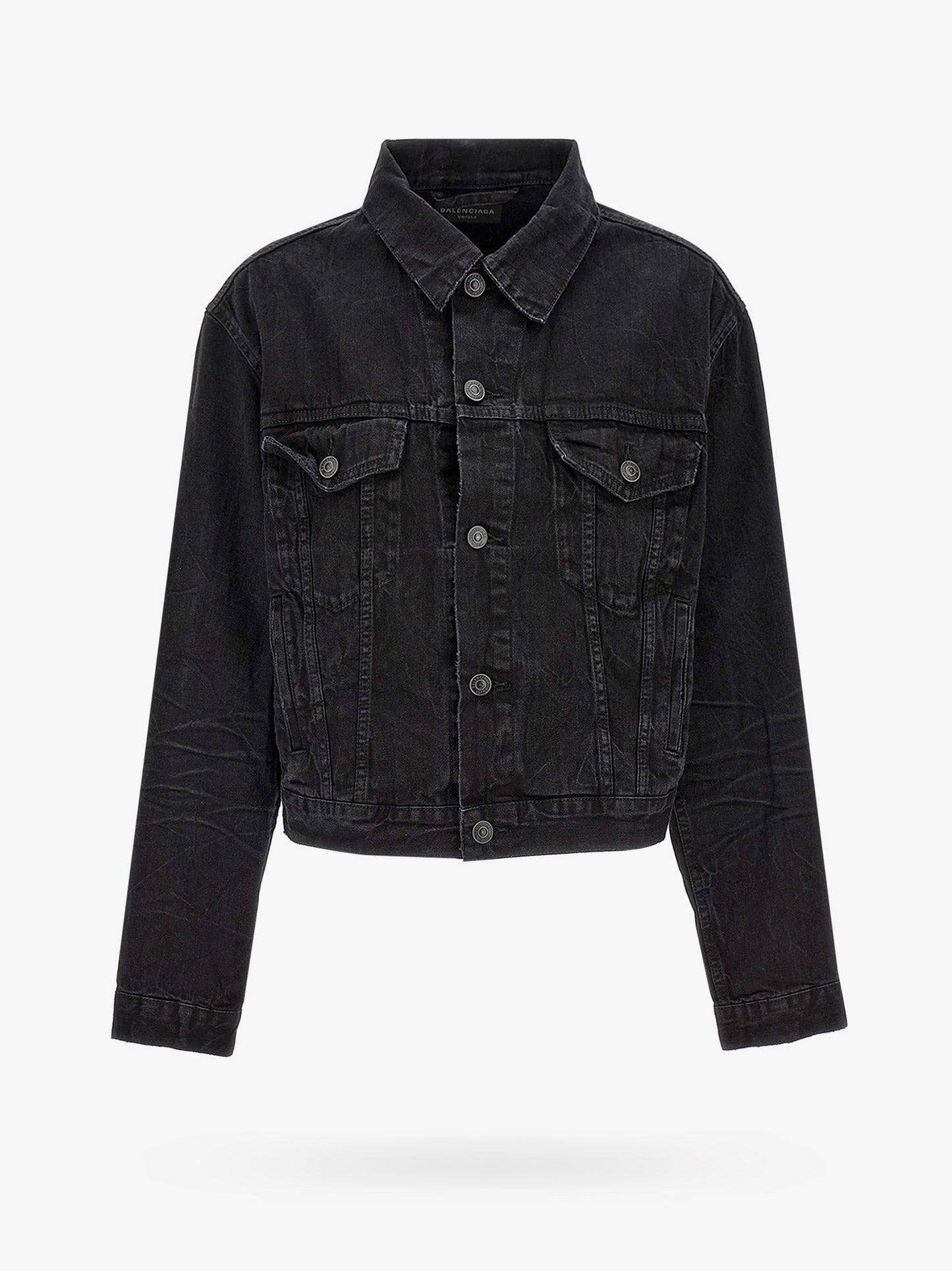 Small fit black denim jacket