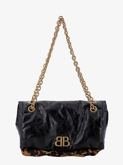 Changeable leather shoulder bag with animalier insert thumbnail