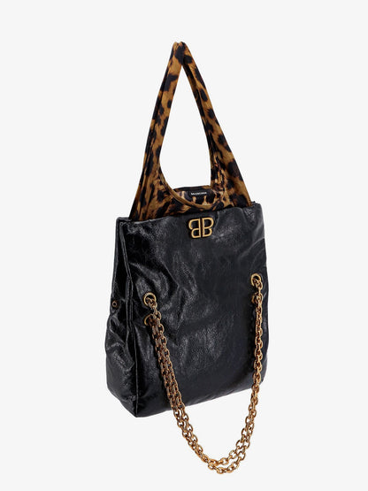 Changeable leather shoulder bag with animalier insert thumbnail