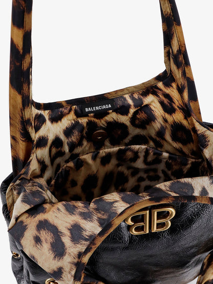 Changeable leather shoulder bag with animalier insert thumbnail