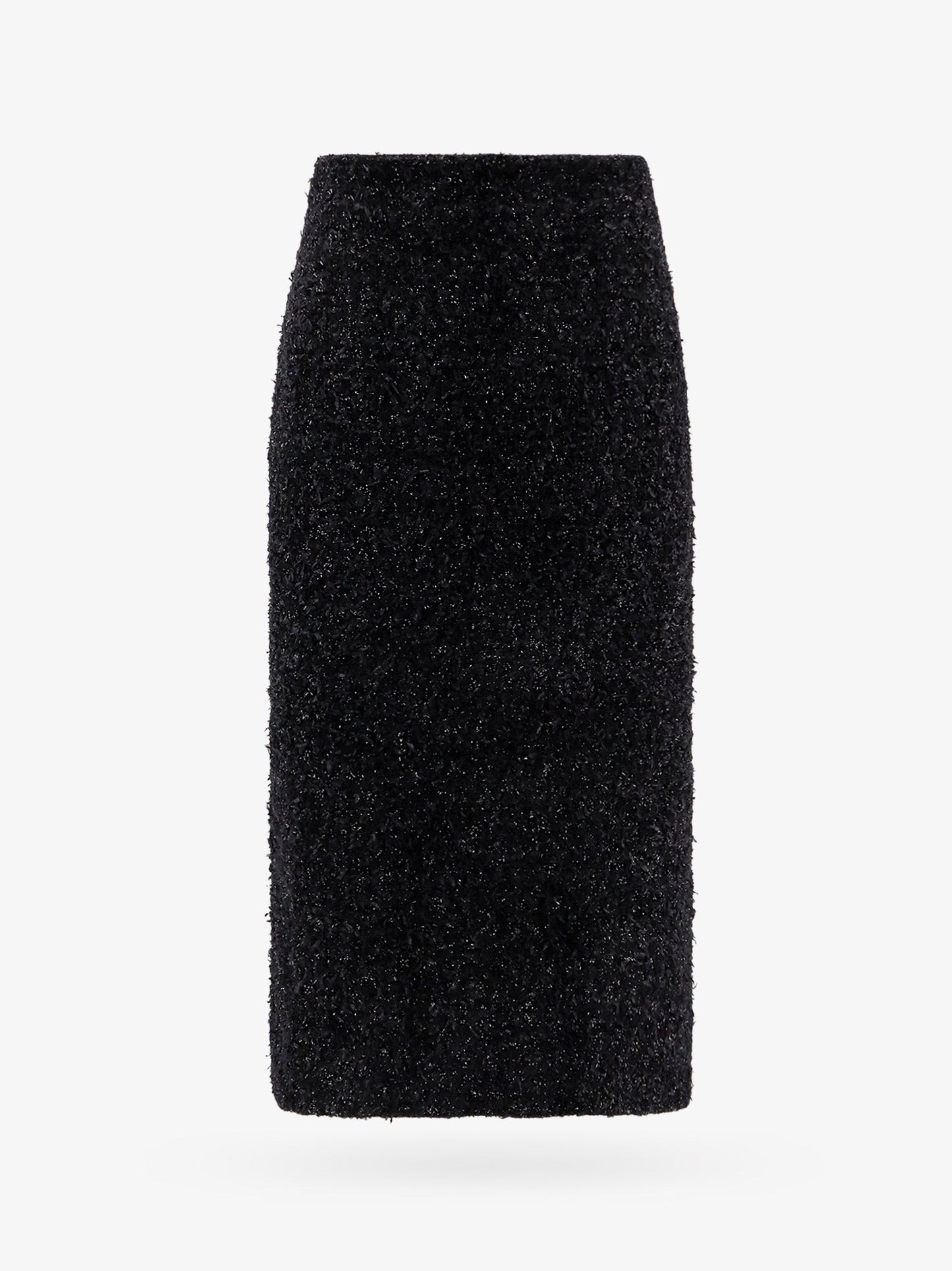 Cotton tweed knitted midi skirt