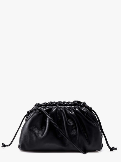 Gathered mini pouch with leather shoulder strap thumbnail
