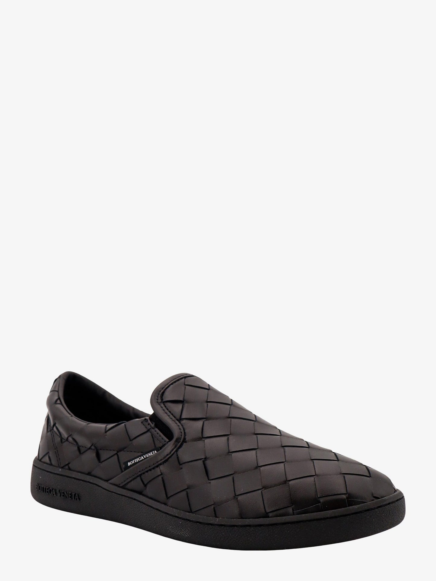 Leather slip-on sneakers with Intrecciato motif