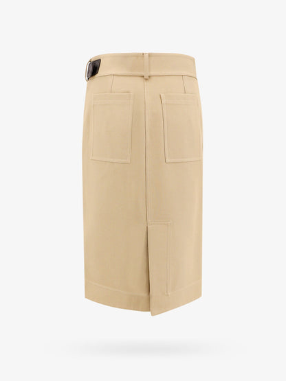 Cotton midi skirt with leather belt thumbnail