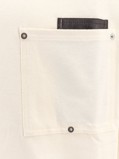 Cotton t-shirt with leather detail thumbnail