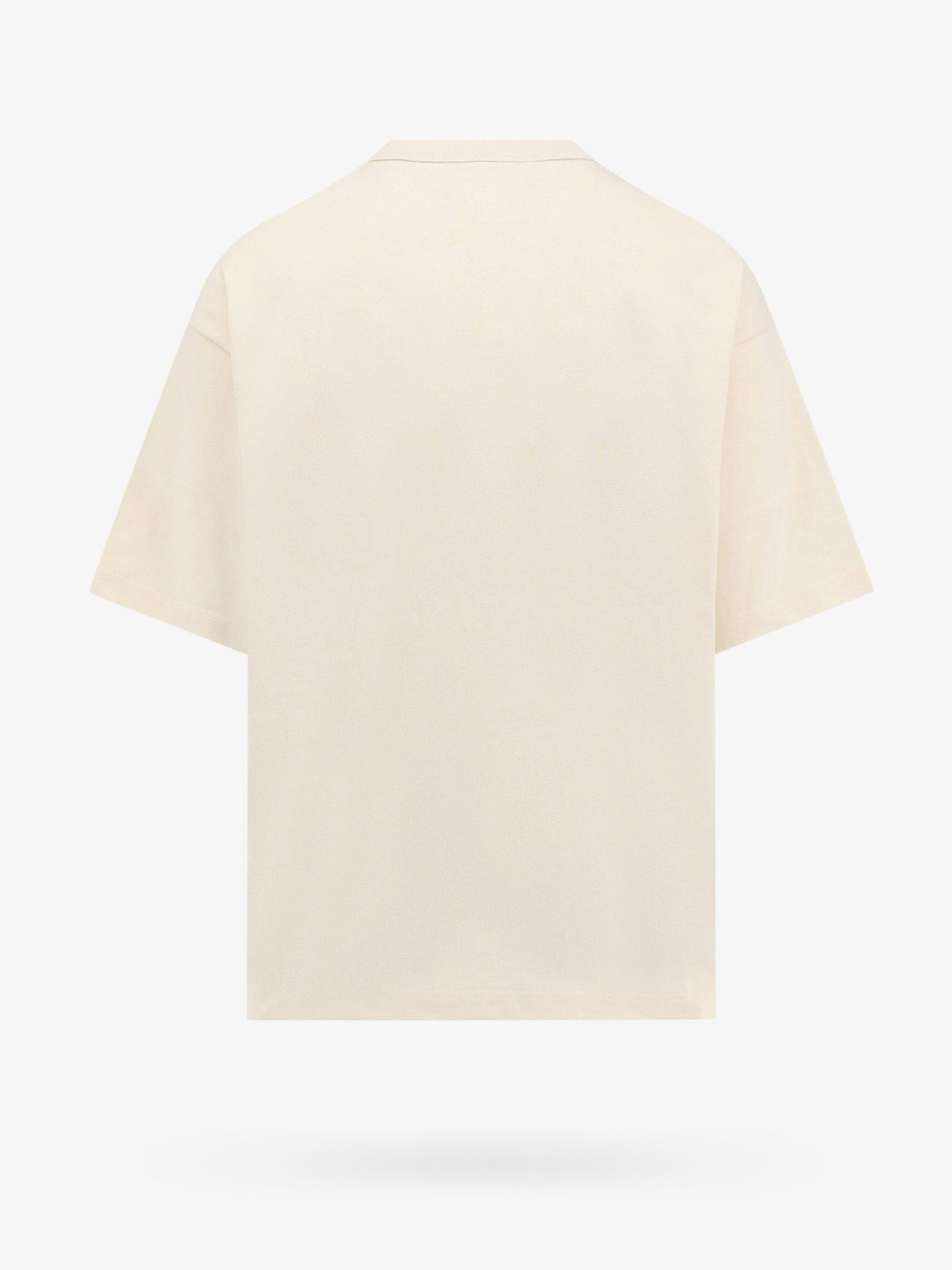 Cotton t-shirt with leather detail